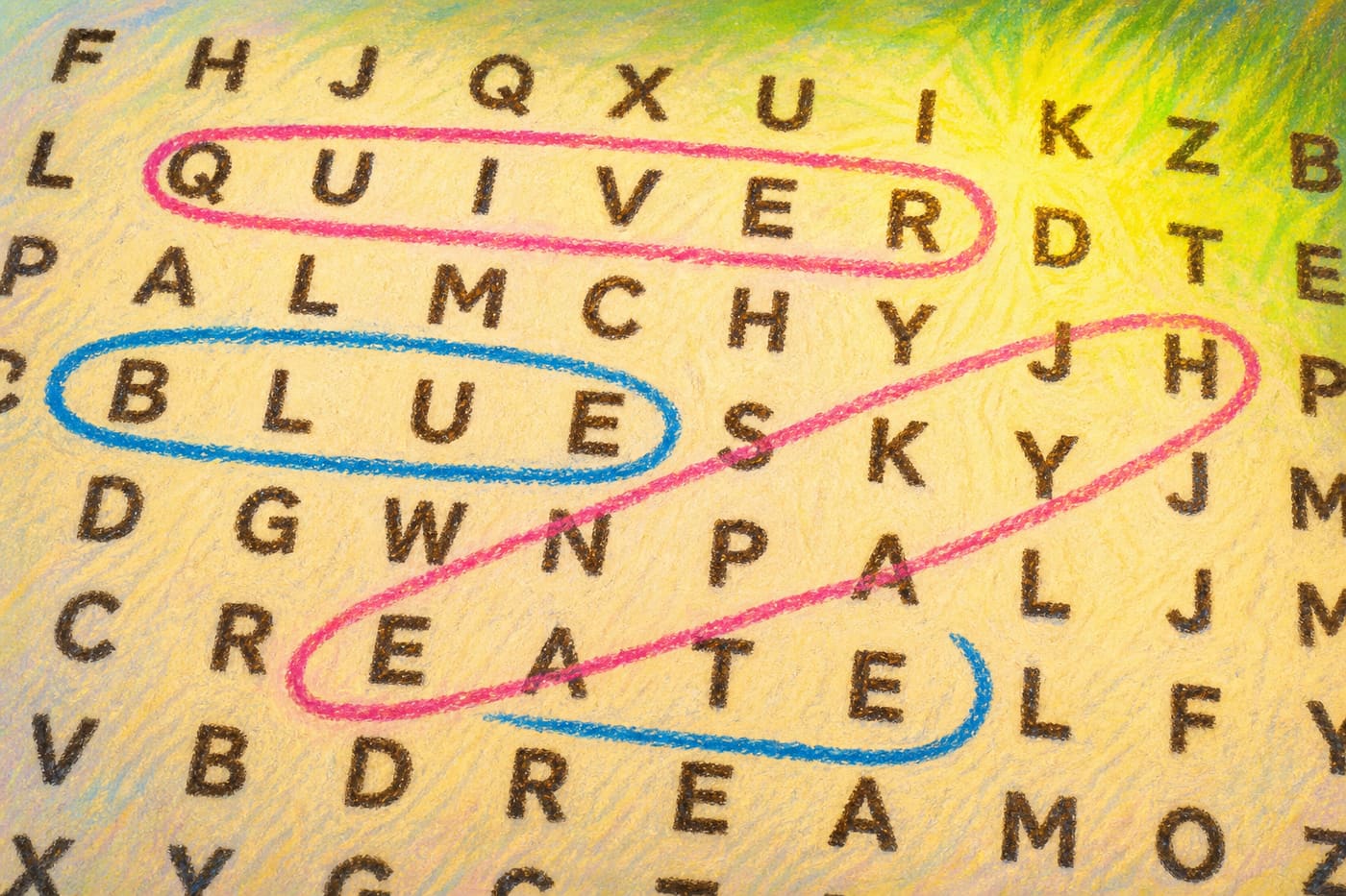 Large-print word search