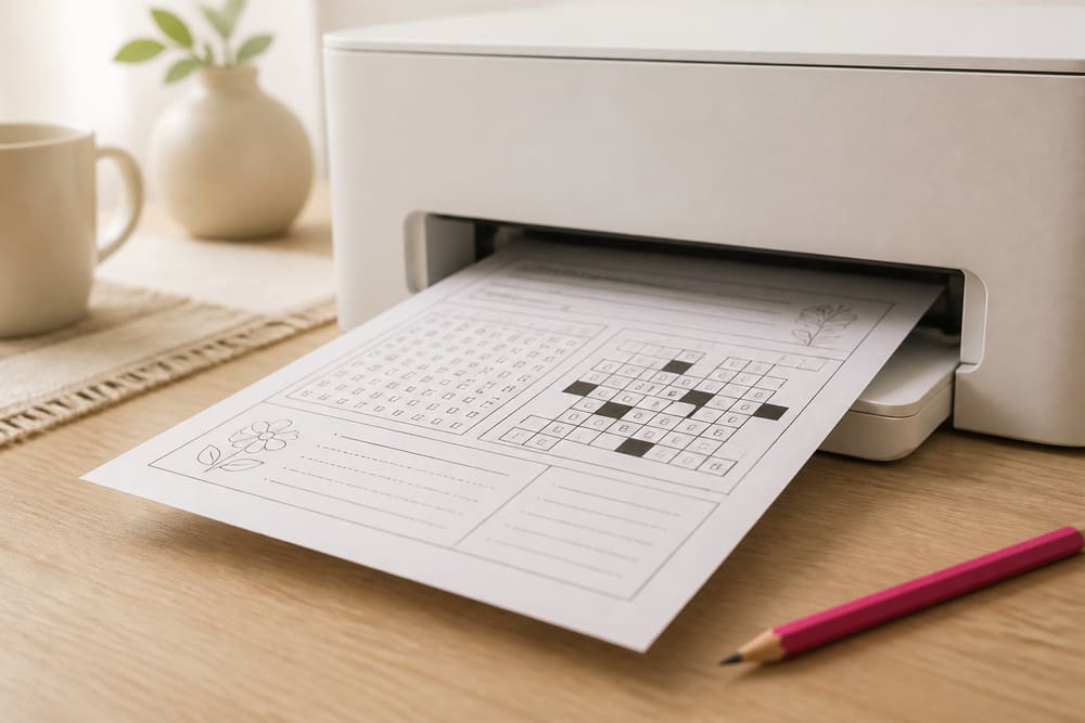 A printed word search page